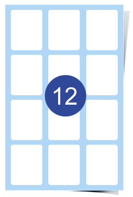 A4 Laser Sheets - 12 Label Per Sheet - 200 Sheets Per Box