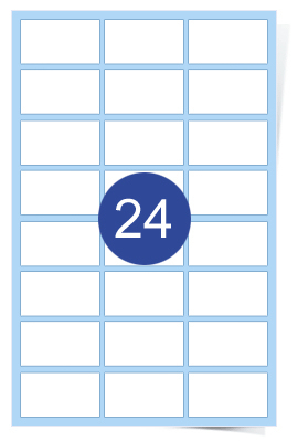 A4 Laser Sheets - 24 Label Per Sheet - 200 Sheets Per Box