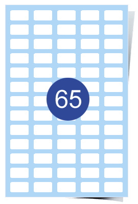 A4 Laser Sheets - 65 Label Per Sheet - 200 Sheets Per Box
