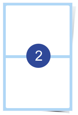 A4 Laser Sheets - 2 Label Per Sheet - 500 Sheets Per Box