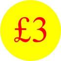 Circular '£3' Promotional Labels - 1000 Labels