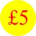 Circular '£5' Promotional Labels - 1000 Labels