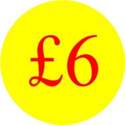 Circular '£6' Promotional Labels - 1000 Labels