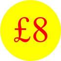 Circular '£8' Promotional Labels - 1000 Labels