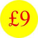 Circular '£9' Promotional Labels - 1000 Labels