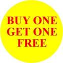 Promotional Labels 'Buy One Get One Free' - 1000 Labels