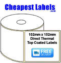 102x152mm Direct Thermal Top Coated Labels (20,000 Labels)