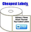 102x76mm Direct Thermal Top Coated Labels (10,000 Labels)