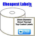 25mm Diameter Direct Thermal Top Coated Labels (2,000 Labels)