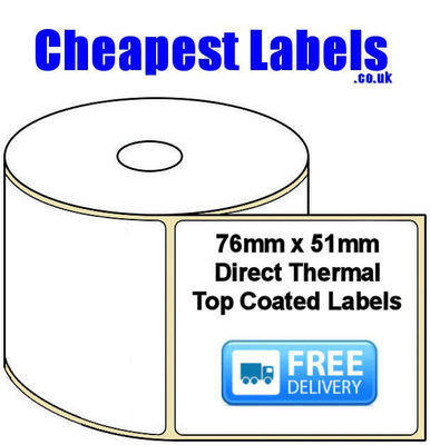 76x51mm Direct Thermal Top Coated Labels (20,000 Labels)