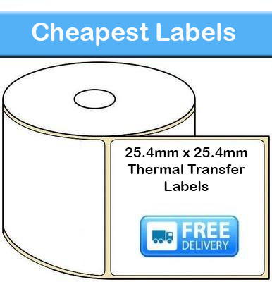 25.4mm x 25.4mm Thermal Transfer Labels (2,000 Labels) 