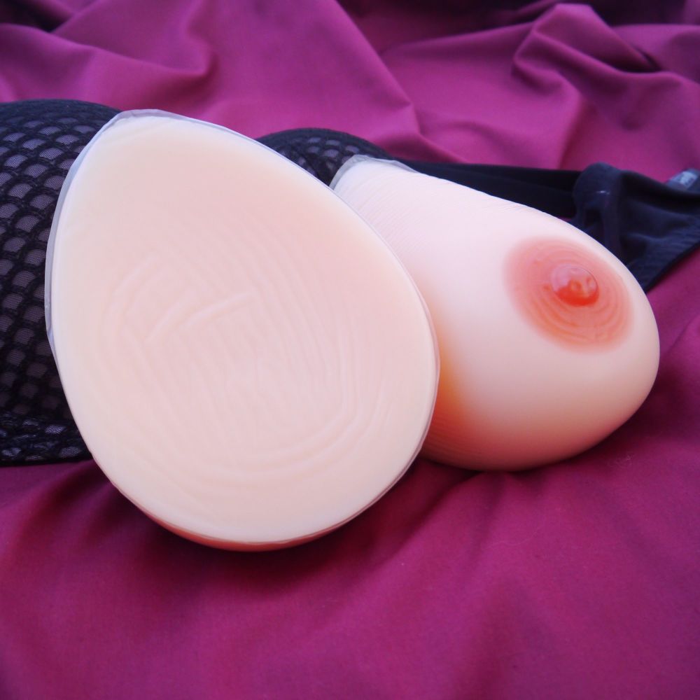 Teardrop Style 1 False Breasts: Silicone Breast Form Prostheses - 800g Each - 1600g Pair