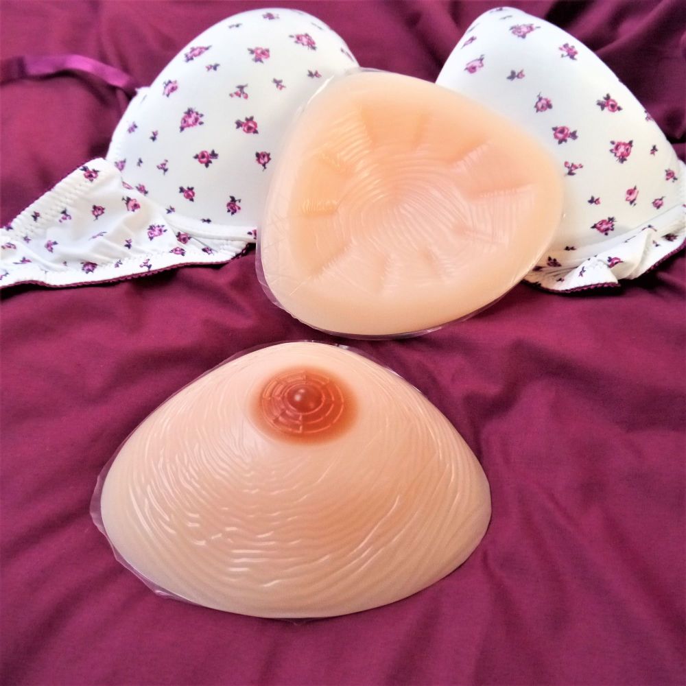 Beautiful Silicone Breast Form Prostheses - Triangle 300g Pair - Standard Back