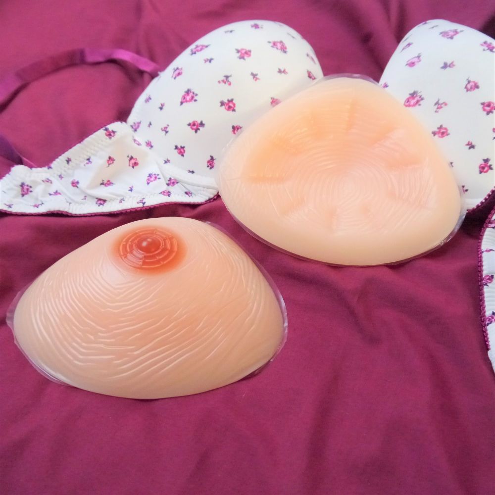 Beautiful Silicone Breast Form Prostheses - Triangle 300g Pair - Standard Back