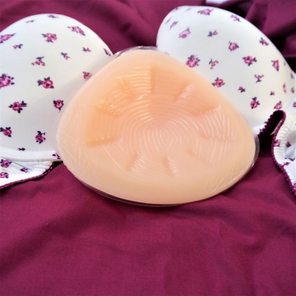 Beautiful Silicone Breast Form Prostheses - Triangle 700g Pair - Standard Thickness Back