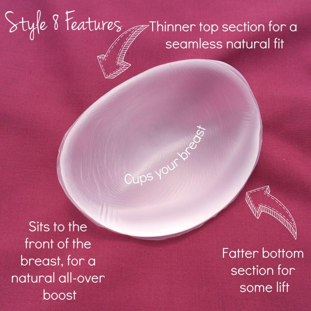 Style 8 Single Breast Enhancer - Smaller Breast Covering Style - 110g