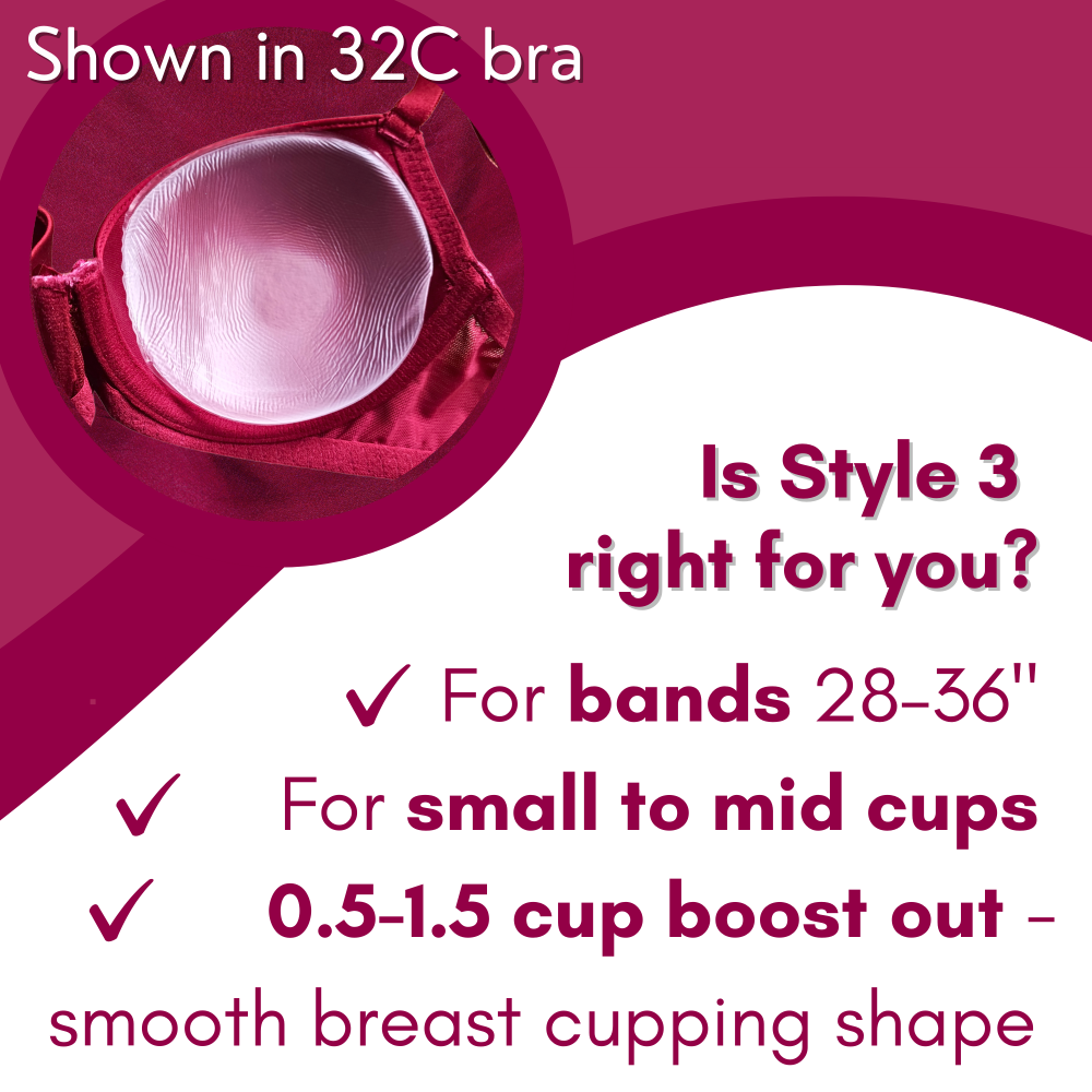  Style 3 Breast Enhancers: The All Rounder - Suitable for AA,  A,  B, and  C cups - 160g Pair