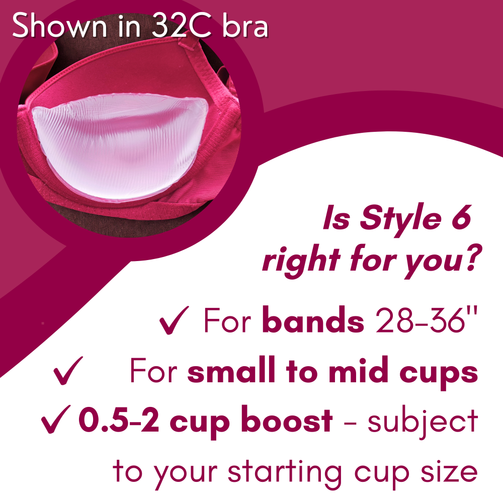 Style 6 Breast Enhancers: The Bust Booster - Suitable for AA, A, B and C cups - 195g Pair
