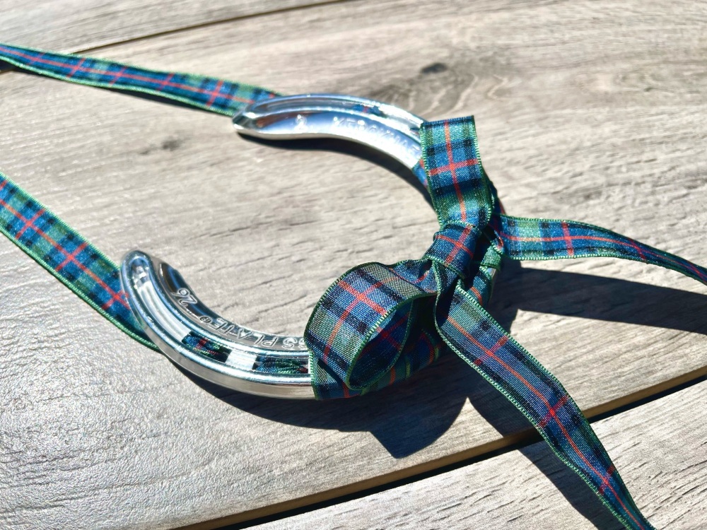 Lucky Horseshoe with Flower of Scotland Tartan Bow