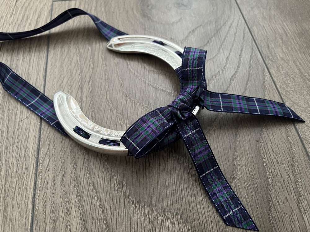 Lucky Horseshoe with Highland Pride Tartan Bow