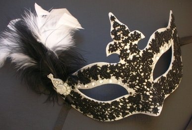 Black Lace Venetian Style Mask