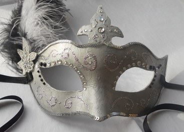 Silver Venetian Style Mask