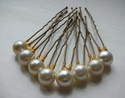 Cream Pearl Hair Pins - Set of 8
