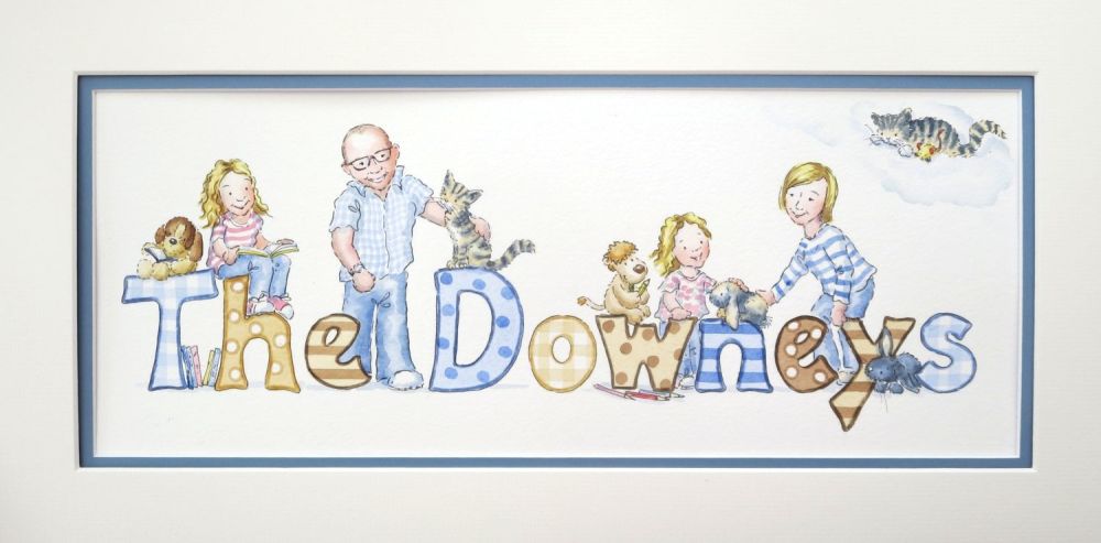 Family name painting 20 by 10 inches