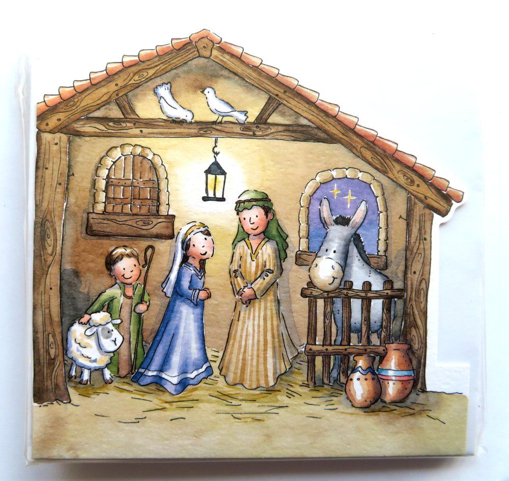 Nativity stable with cut outs