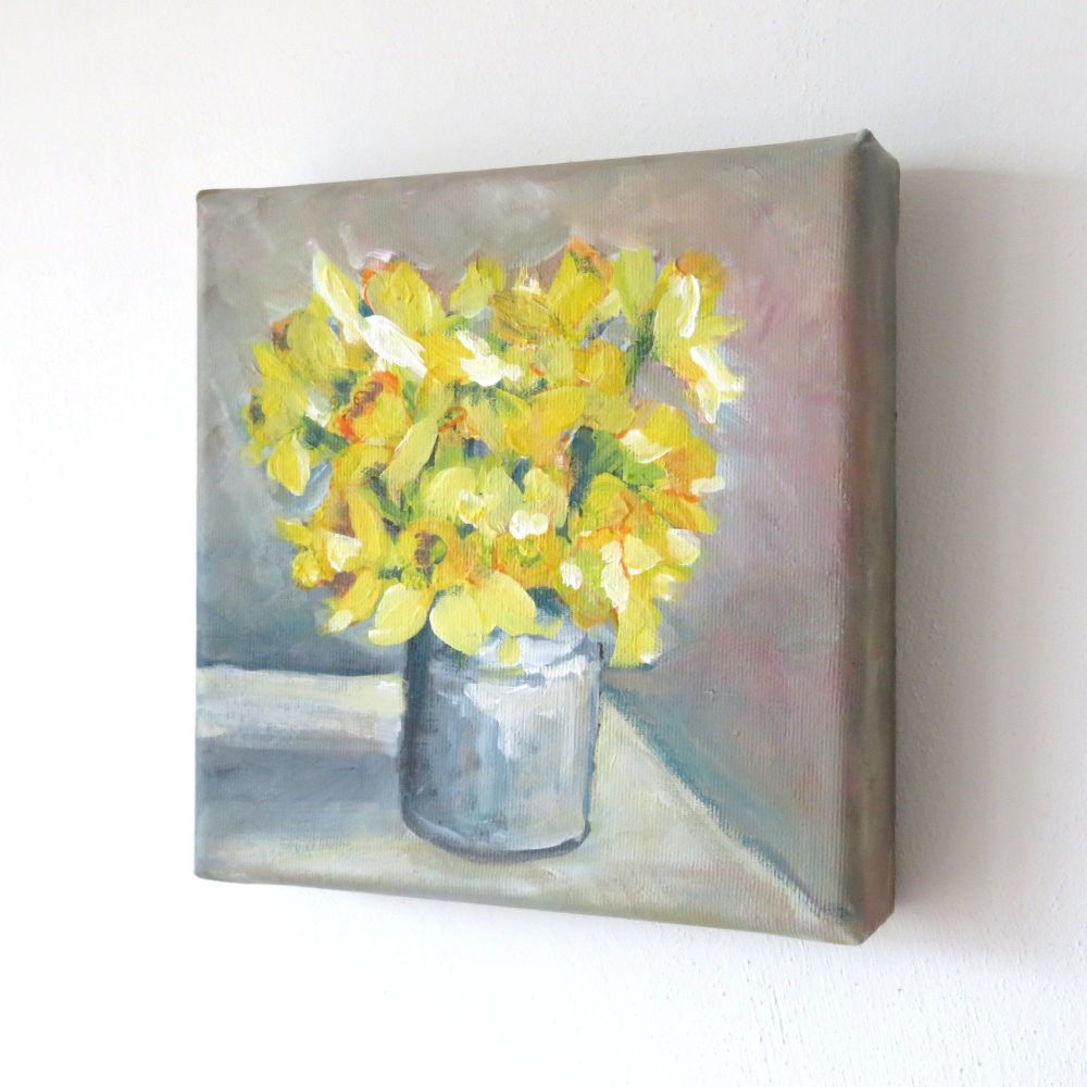 Daffodils on canvas