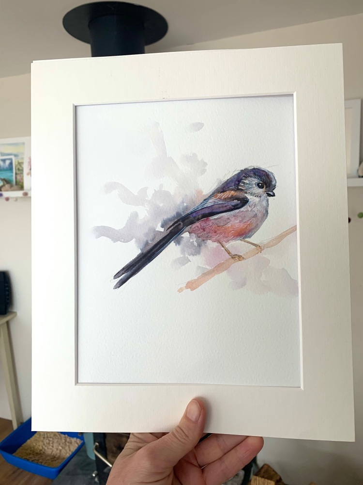 SOLD- Long tailed tit original watercolour