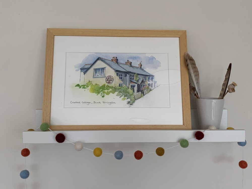 House painting framed 14 by 10