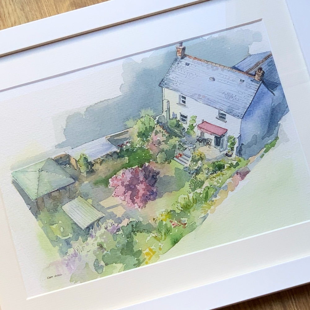 House painting framed 14 by 10
