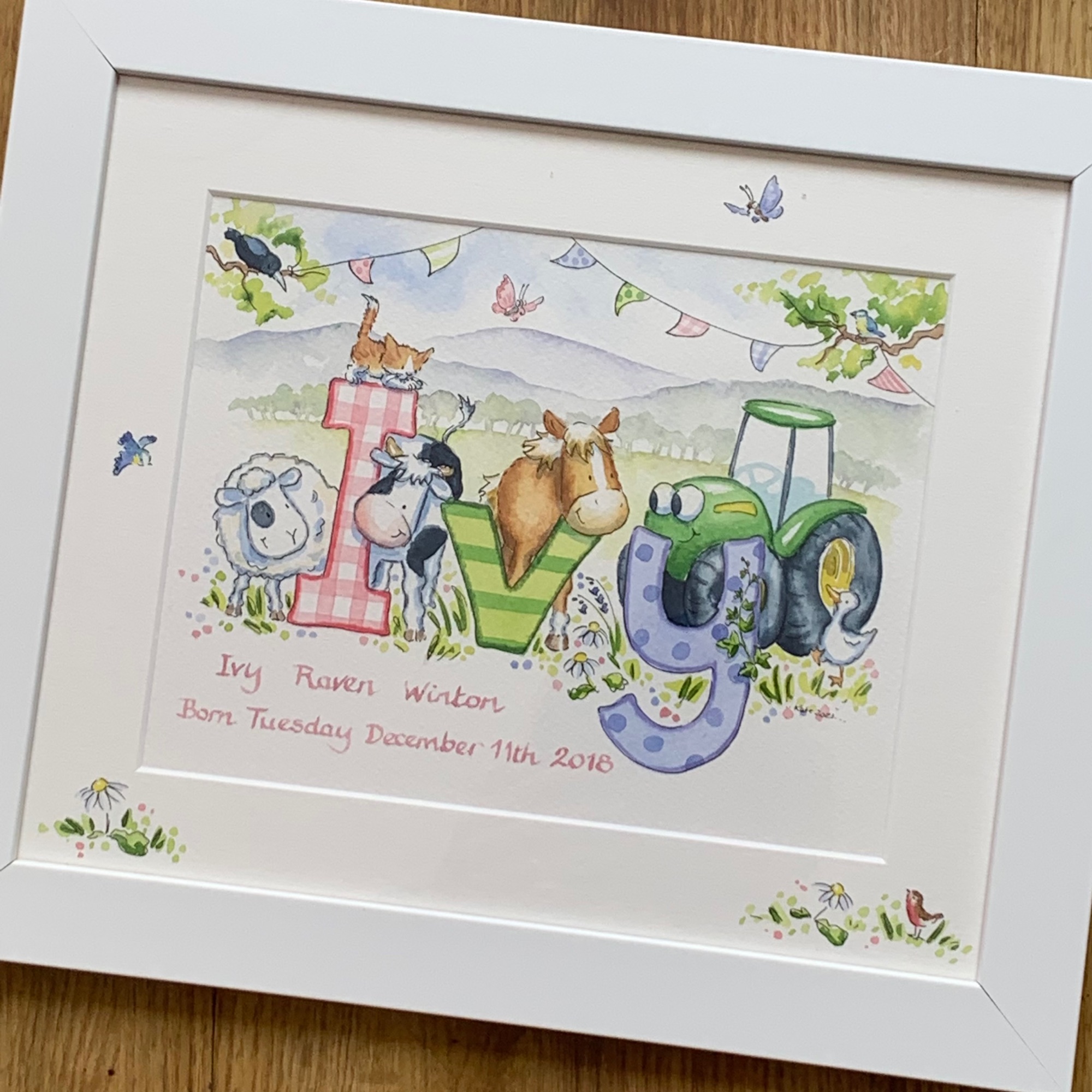 Farm name painting for a baby girl Ivy