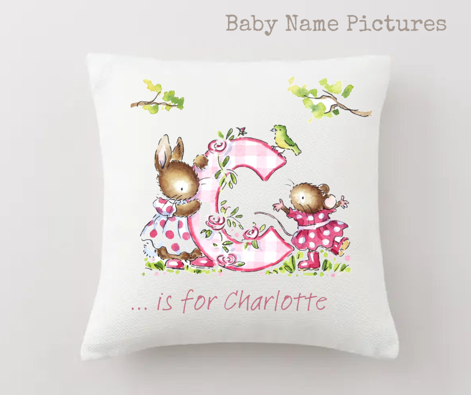 Initial cushion girl- personalised