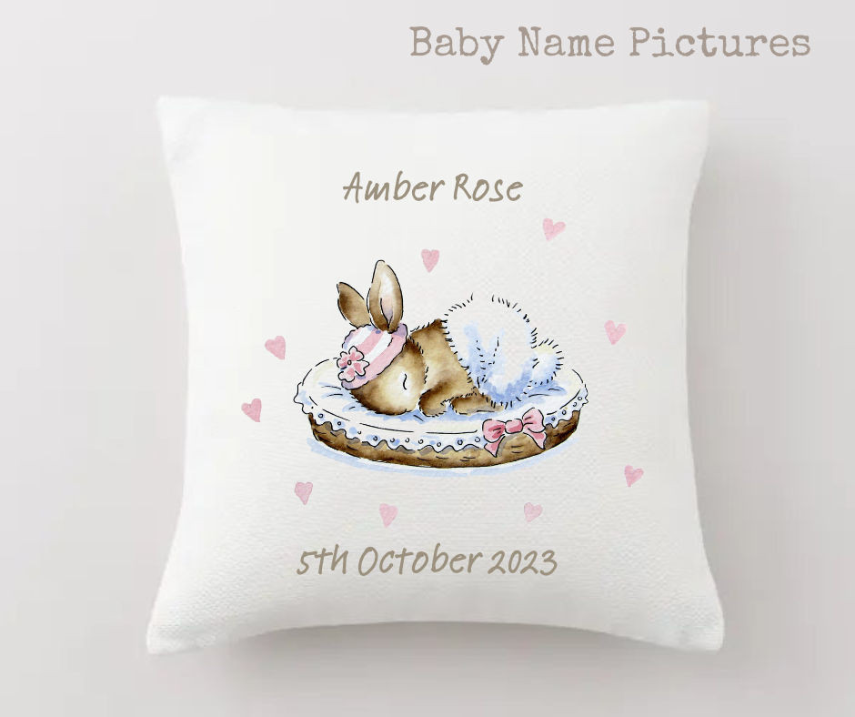 Baby Rabbit cushion- personalised