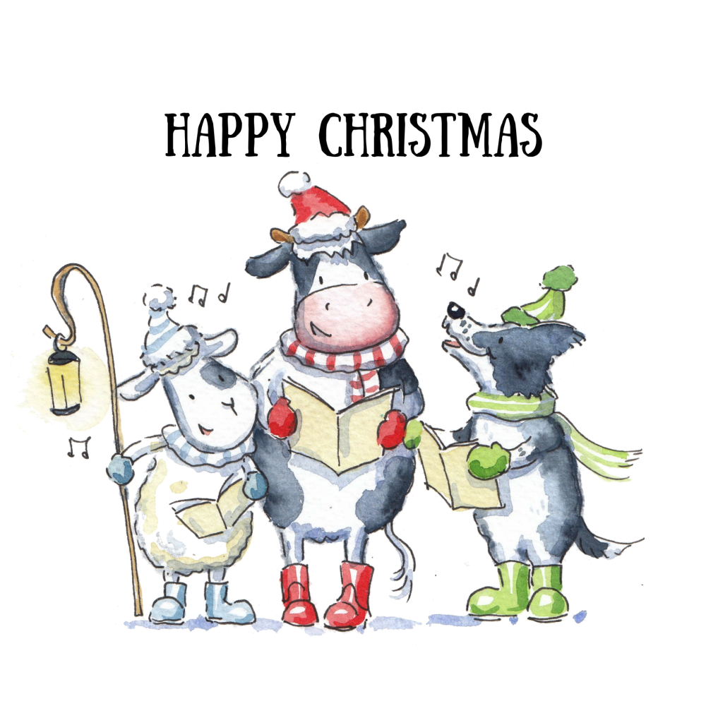 Christmas Farm Card - Pack of 4