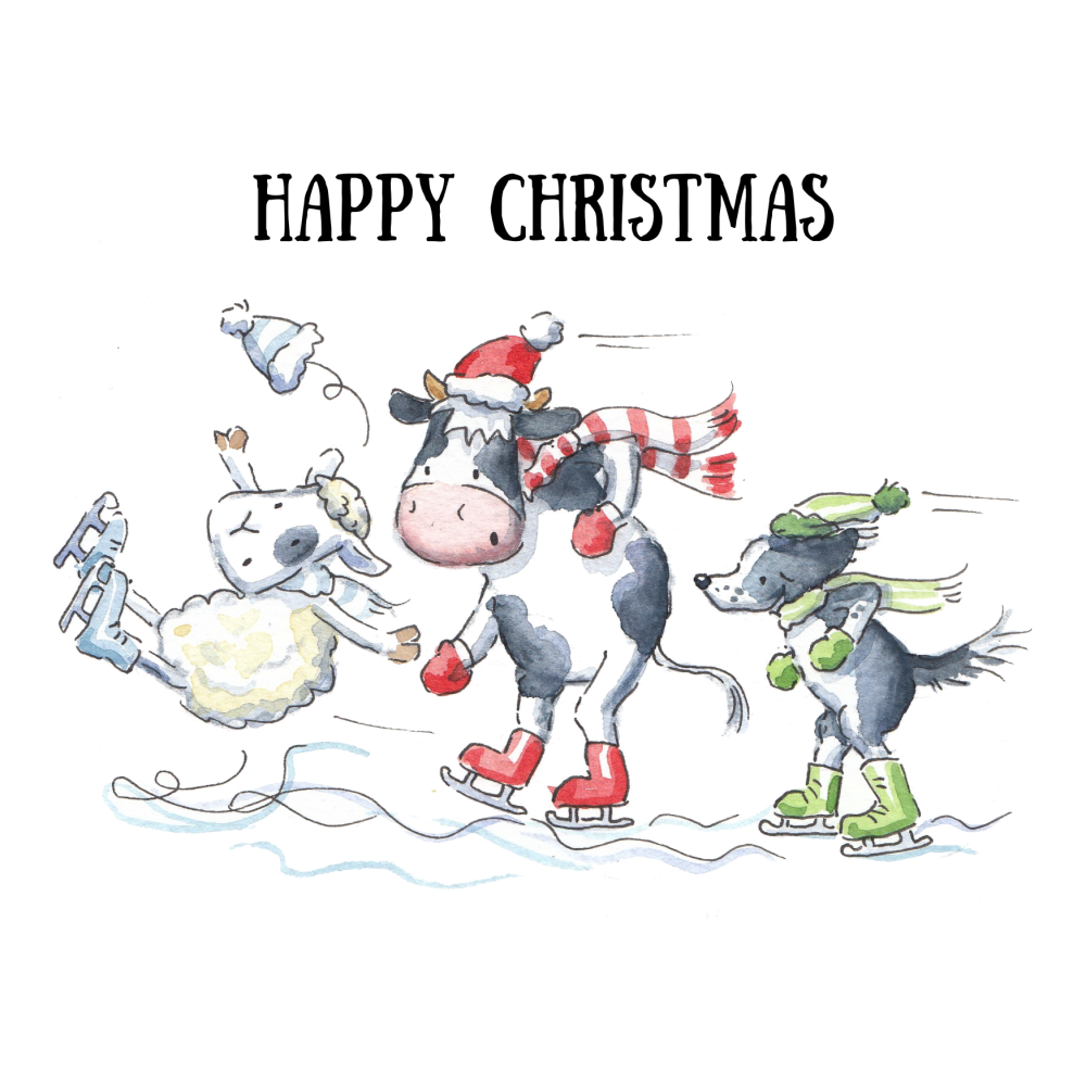 Christmas Farm Card - Pack of 8