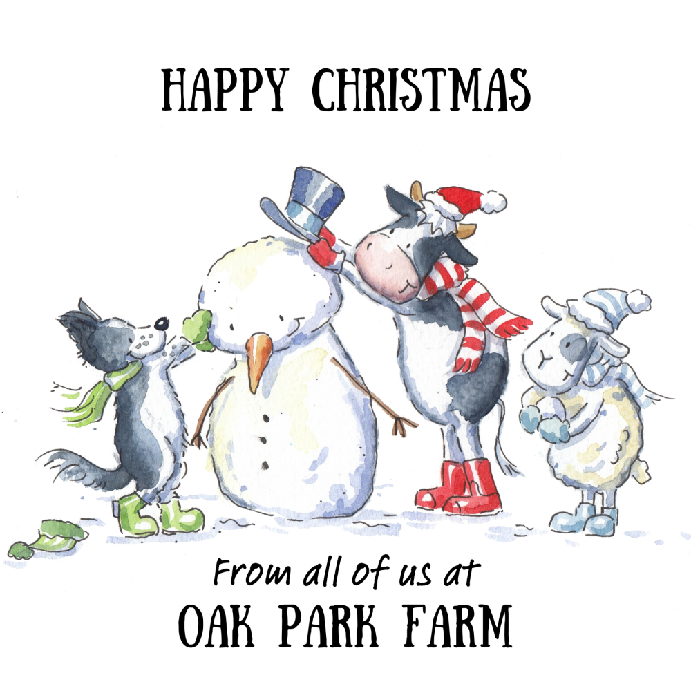 Christmas Farm Card  - With farm name - 10 of one design