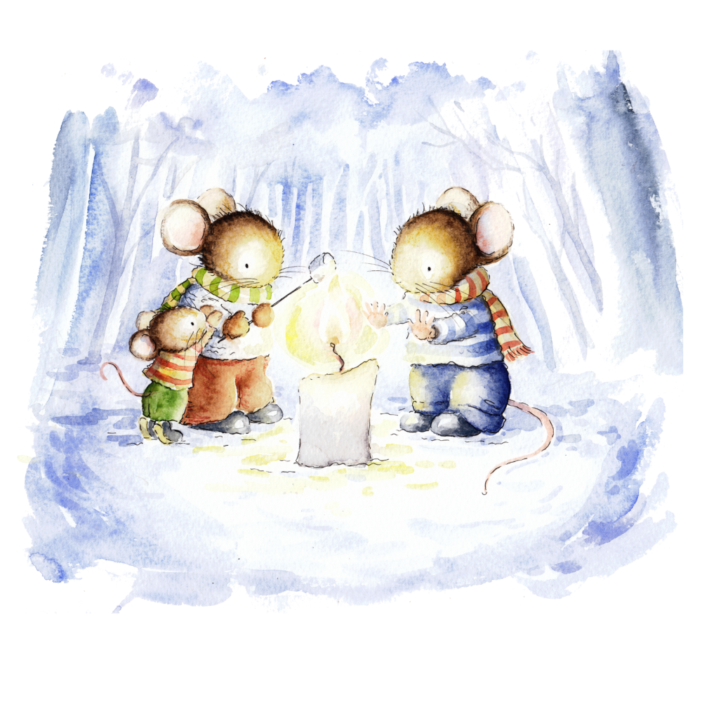 Christmas Woodland mice Card - Pack of 4