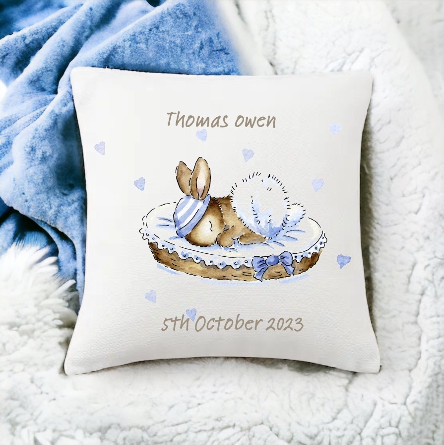 Baby Rabbit cushion- personalised
