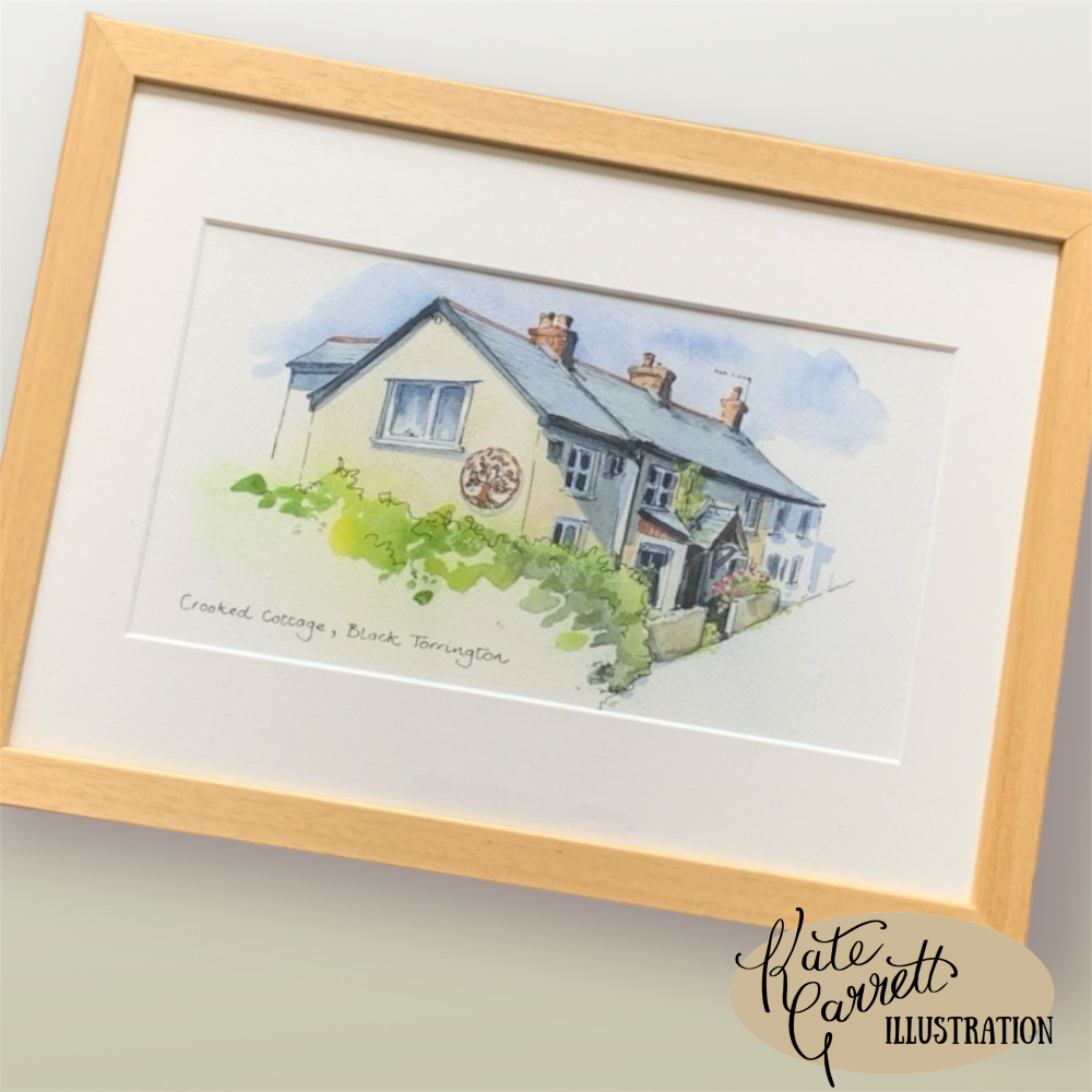 House painting framed 14 by 10