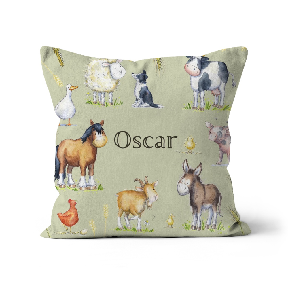 Farm animal cushion- personalised