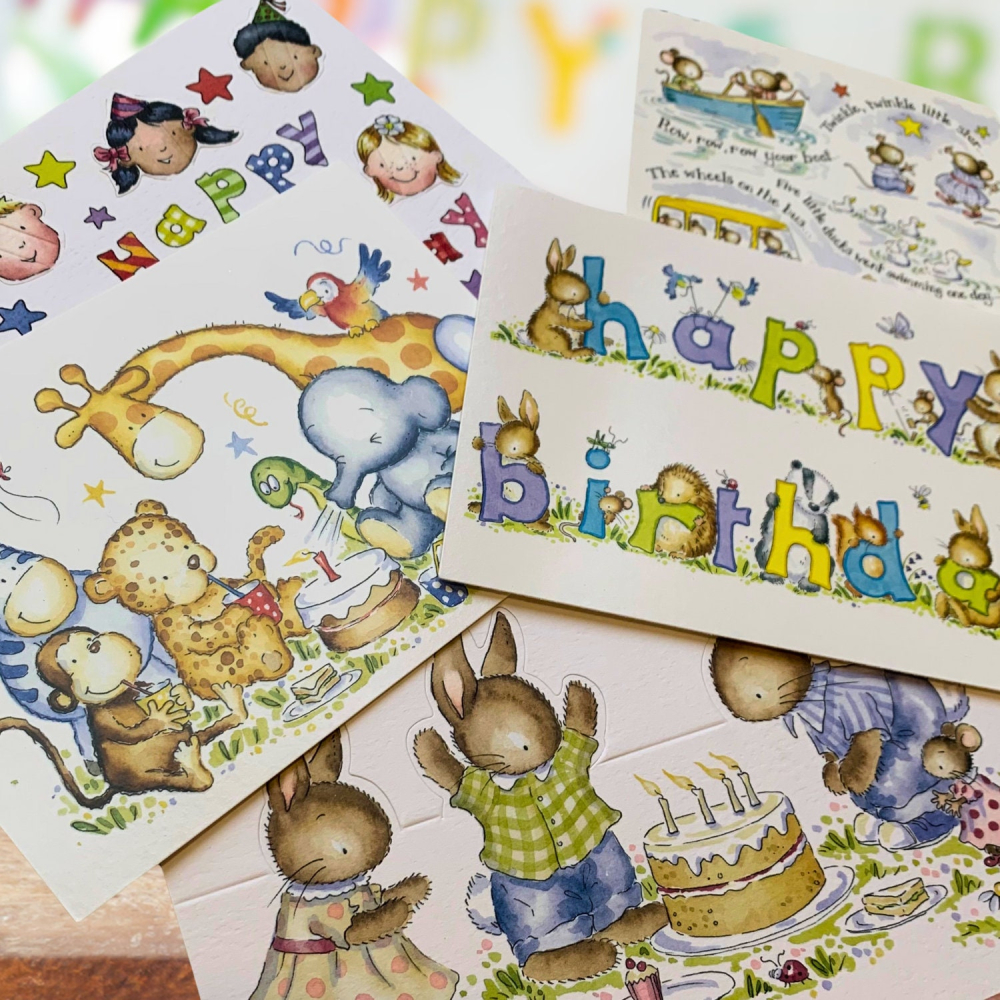 Birthday cards for young children, mixed pack,  toddler cards, little kids birthday party
