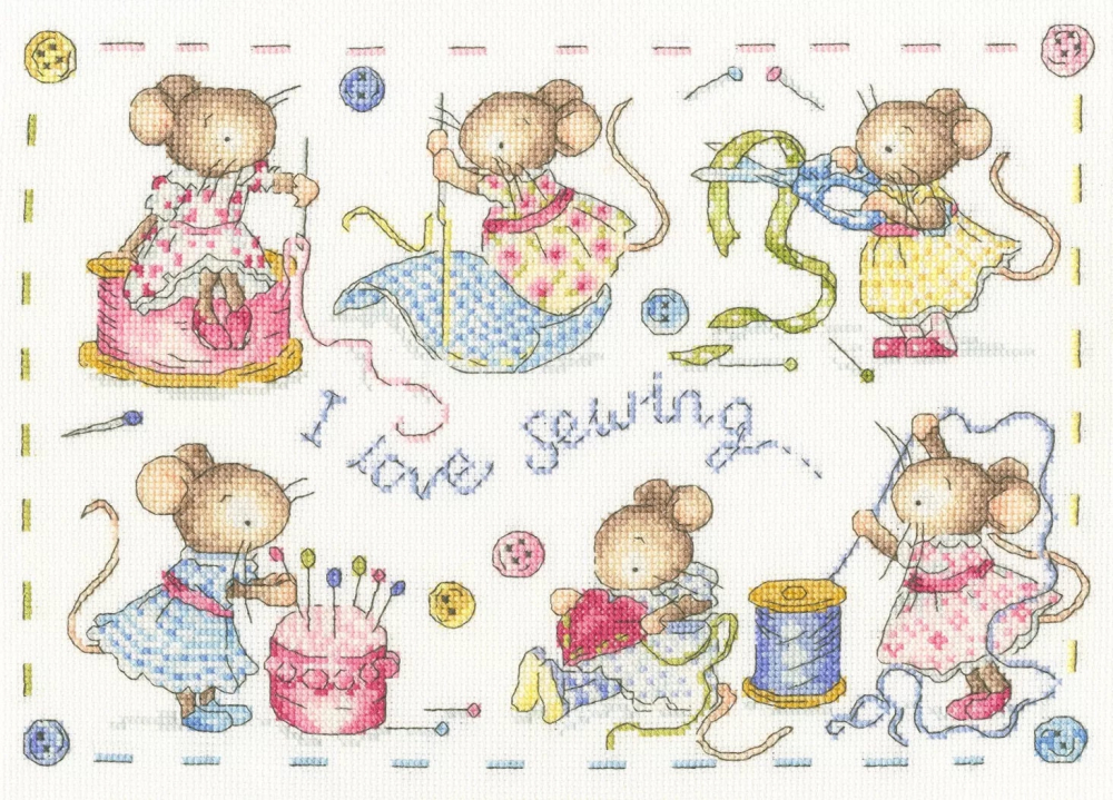 Cross Stitch Kit Bothy Threads  I love sewing | Kate Garrett | gift for crafter | Sewing lover | gift for crafter |grandma gift | XKG9