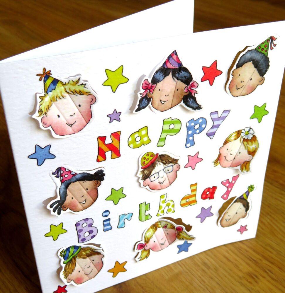 Birthday card pack for children, kids cards, children's birthday party, 5 card set