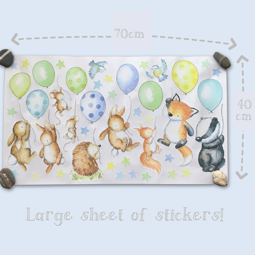 Woodland Animals Nursery Wall stickers - greens and blues