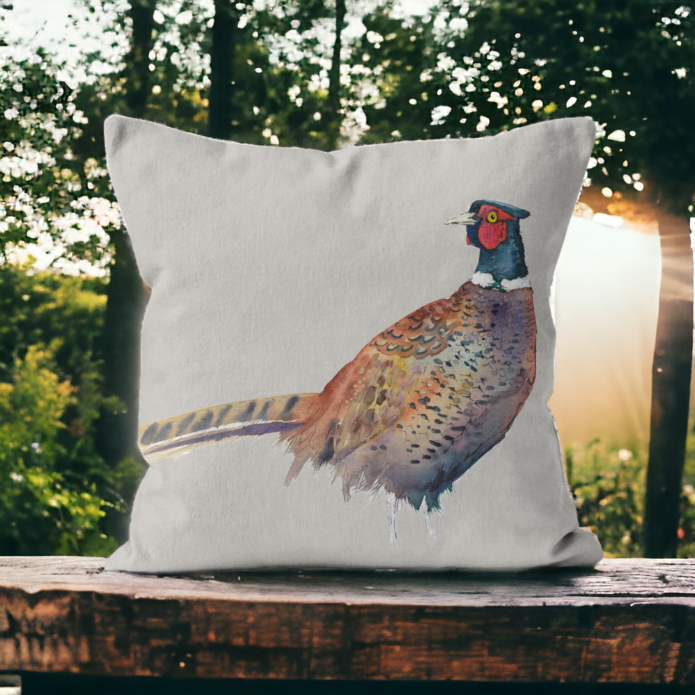 Pheasant Standing Cushion - double sided.