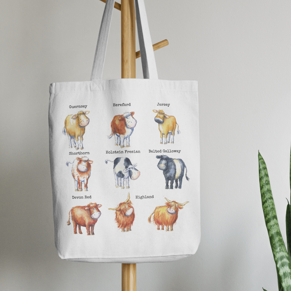Tote bag - cow breeds