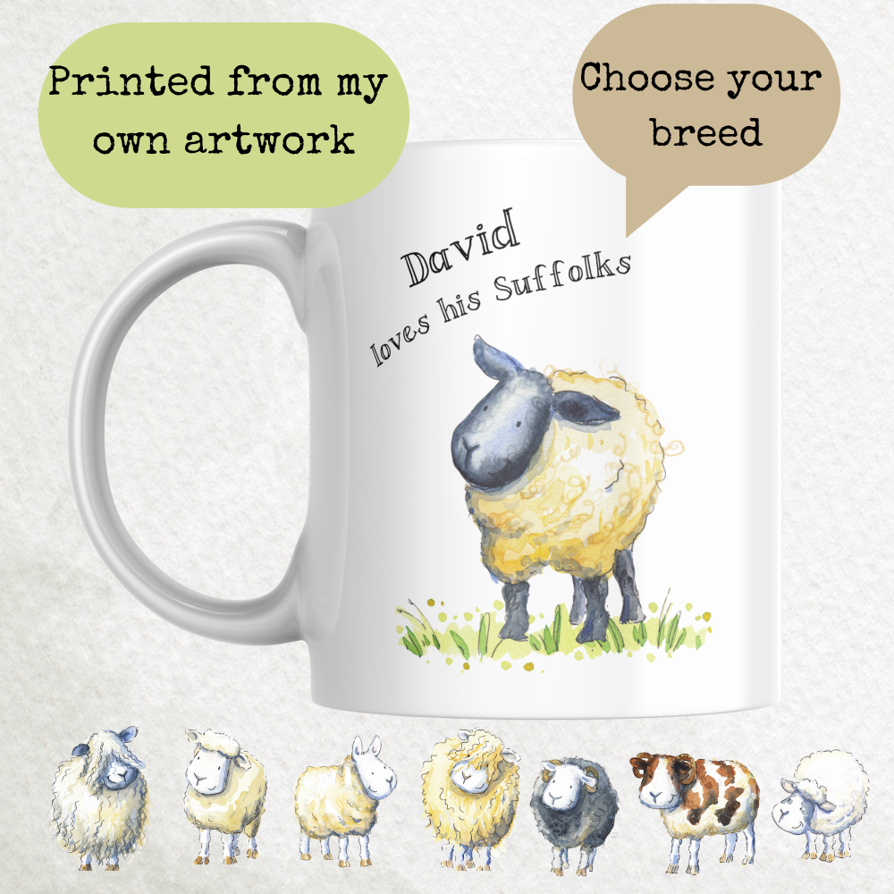 Sheep breeds ceramic mug - 11oz